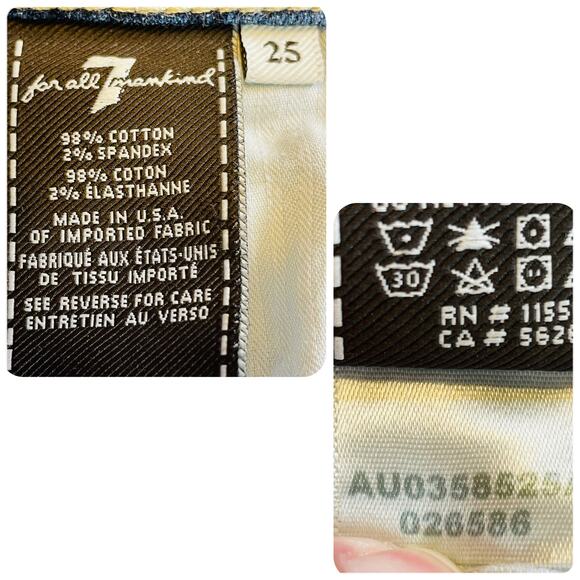 7 For All Mankind Josefina Skinny Boyfriend Blue Torn Distressed Y2K Jeans 25 - Picture 9 of 13